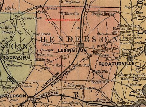 Henderson County, Tennessee 1888 Map | Henderson county, Tennessee map ...