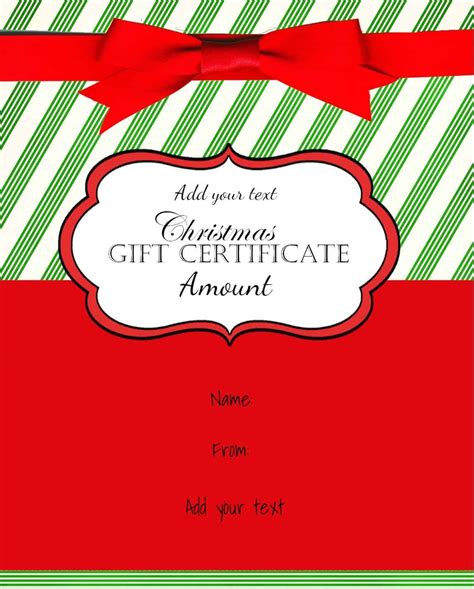 Christmas Gift Certificate Templates