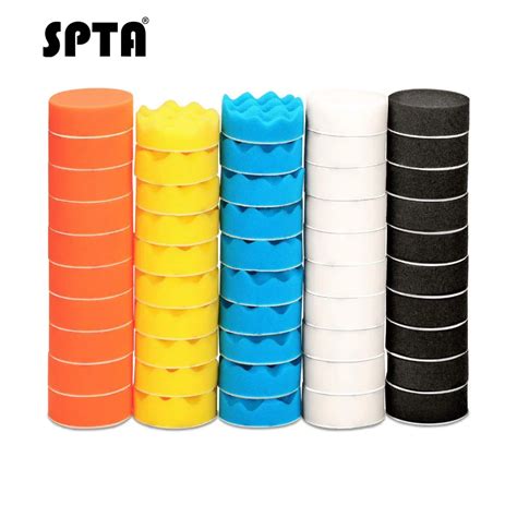 50pcs 3"/80mm Compound Drill Buffing Sponge Pads Polishing Pad Buffer ...