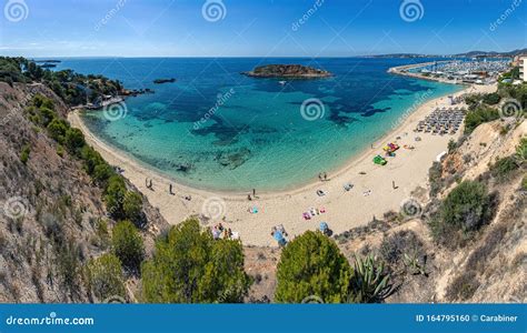 Panoramic View of the Beach Portals Nous of Mallorca Stock Photo ...