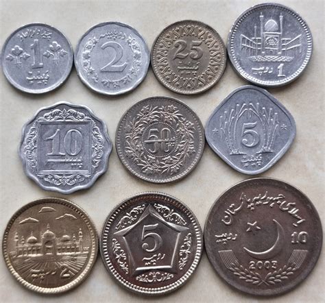 Pakistan-1-Paisa-10-Rupees-Full-Set-10-Pieces-Genuine-Coins-Real ...