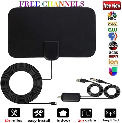 Indoor TV Aerial, 2019 New Upgraded Indoor Aerial 60+: Amazon.co.uk ...