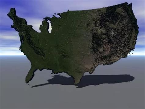 Usa Relief Map Free 3d Model - .Obj - Open3dModel