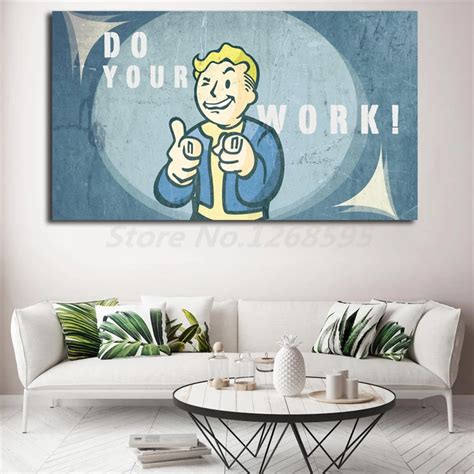 Fallout 4 wall art, Vault Boy on canvas, Fallout wall decor, Modern ...