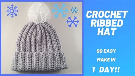 Crochet Ribbed Hat Pattern For Beginners