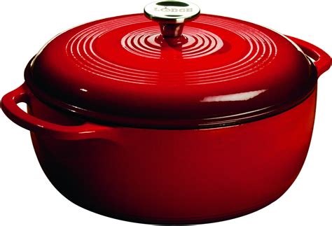 Lodge Enameled Cast Iron 4.5-Quart Dutch Oven, Red, EC4D43 - Walmart.com