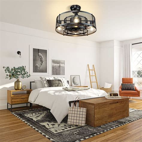 Black Flush Mount Ceiling Fan - Decorstly - Decorstly