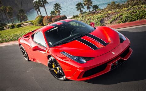 Ferrari 458 Speciale red supercar, palm trees wallpaper | cars ...