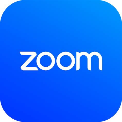 Zoom logo in blue colors. Meetings app logotype illustration. 12871376 PNG