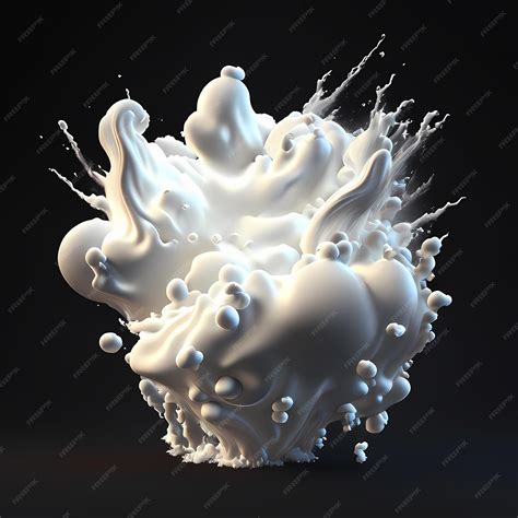 Premium AI Image | White milk splash on black background