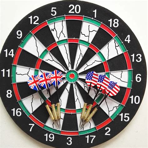 15 inch Darts Boards with 6 pcs needle darts Plate Double sided ...