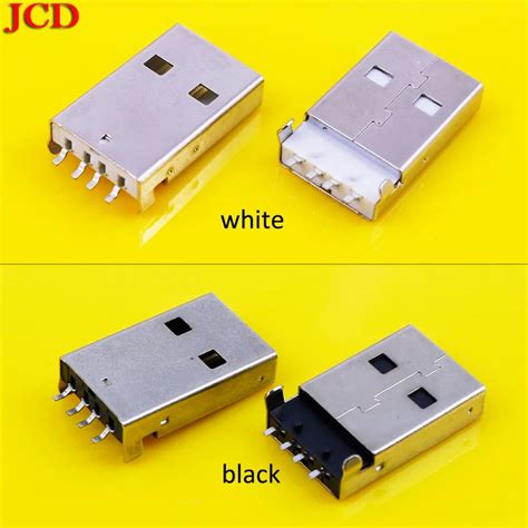 JCD 20Pcs / lot USB 2.0 Male A Type USB PCB Connector Plug 180 degree ...