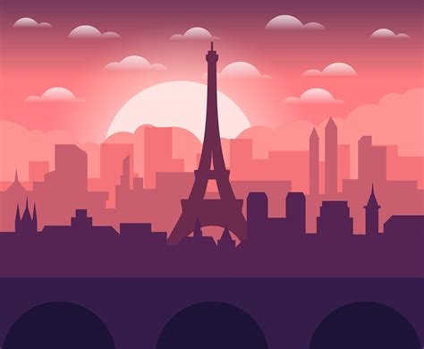 Paris Skyline Vector Art, Icons, and Graphics for Free Download