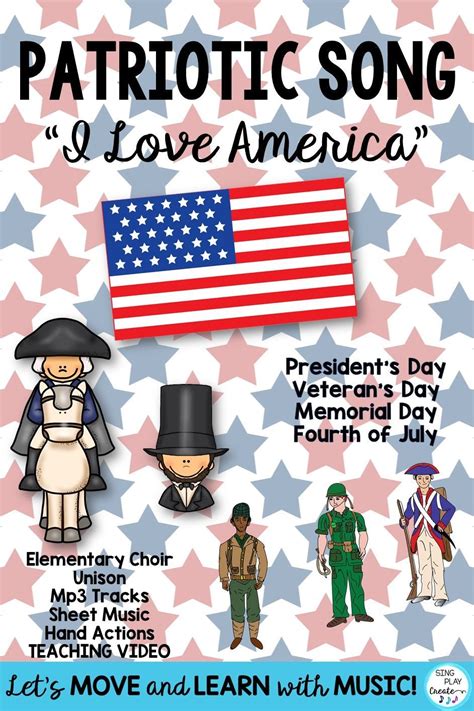 Patriotic Song “I Love America” Unison, Sheet Music, Video, Mp3 Tracks ...