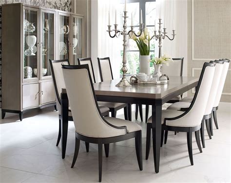 Symphony Platinum & Black Tie Extendable Rectangular Dining Room Set ...