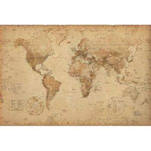 Antique world map poster - Cosy Home Blog