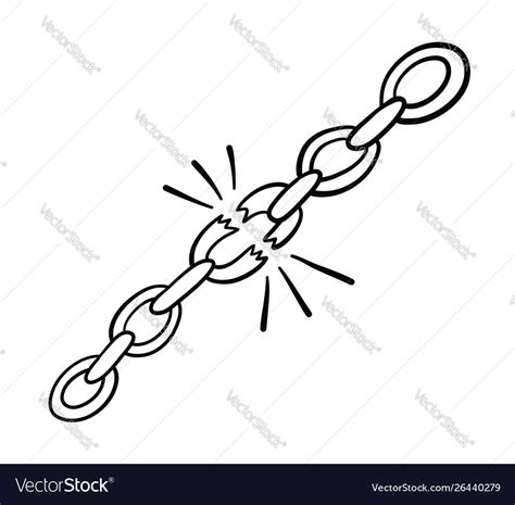 Hand-drawn chains are broken Royalty Free Vector Image