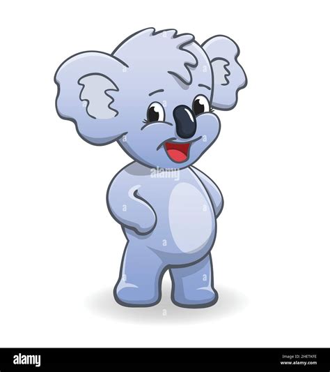 Cute smiling happy australian koala cartoon character standing vector ...