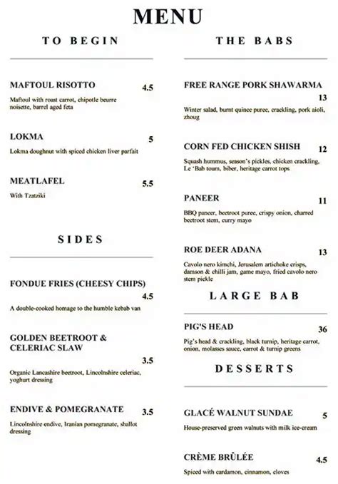 Le 'Bab Menu, Menu for Le 'Bab, Soho, London - Zomato UK