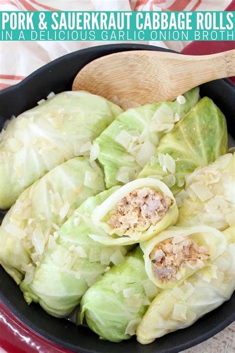 Cabbage Rolls with Pork & Sauerkraut - WhitneyBond.com