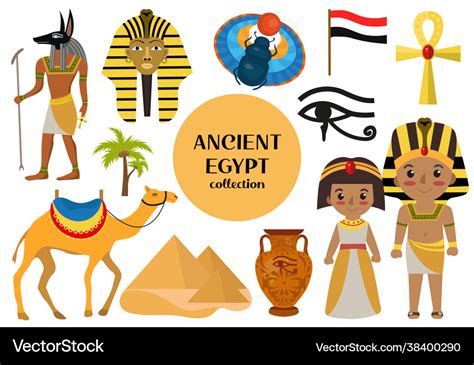 Ancient Egypt Set Objects Clip Art Collection Vector Image | The Best ...