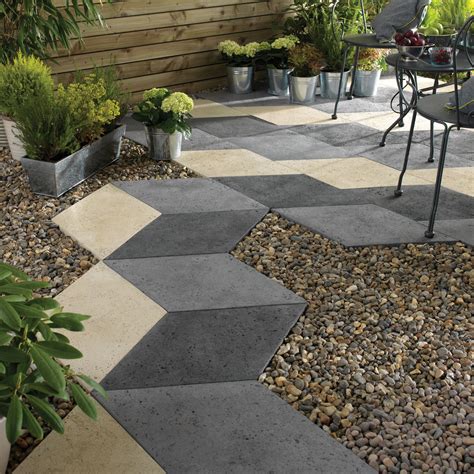 Mixed Colour Diamond Offset Paving Slab (L)440 (W)440mm Pack of 30, 5. ...