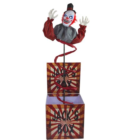 Haunted Hill Farm Clown Jack in the Box Animatronic, Indoor/Covered ...