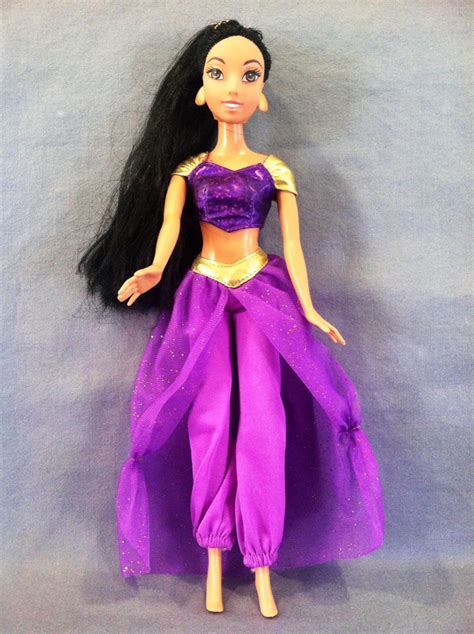 Disney’s Princess Jasmine Barbie Doll Purple Glitter Harem Pants Outfit ...