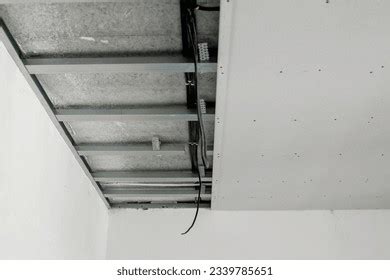 232 Installation Plasterboard Ceiling On Steel Structure Images, Stock ...