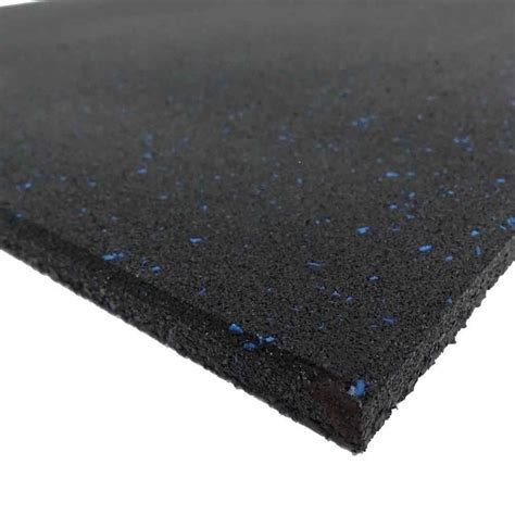 GYM RUBBER FLOORING GYM MATS- 1M X 1M X 15MM - BLUE FLECK