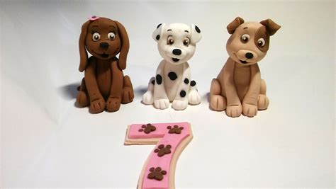 Cute Dog Fondant Cake Topper Set Dog Cake Toppers Fondant Toppers ...