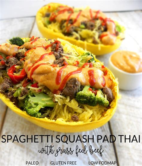 Spaghetti Squash Beef Pad Thai. Paleo, gluten free, low FODMAP ...