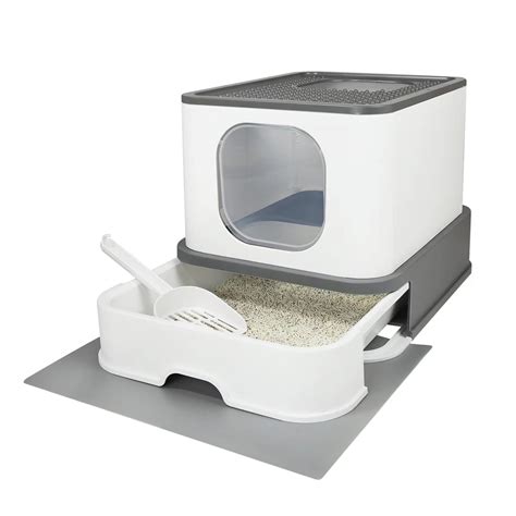 Buy RIZZARI Foldable Cat Litter Box,Large Top Entry Anti-Splashing ...