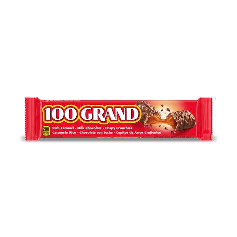 100 Grand Full Size Candy Bar, Crispy Milk Chocolate with Caramel, 1.5 ...