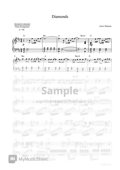 Rihanna - Diamonds (Piano Sheet) Sheets by Pianella Piano