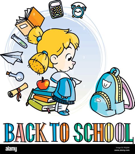 Welcome back to school. Cute school kid ready to education. Design ...