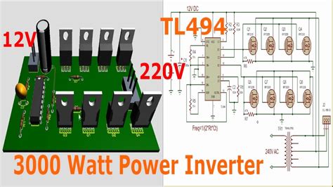 Inverter Circuit Diagram 5000W / 250 To 5000 Watts Pwm Dc Ac 220v Power ...