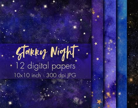 Night Sky Digital Paper Clipart Night Sky Wallpaper Night - Etsy Australia