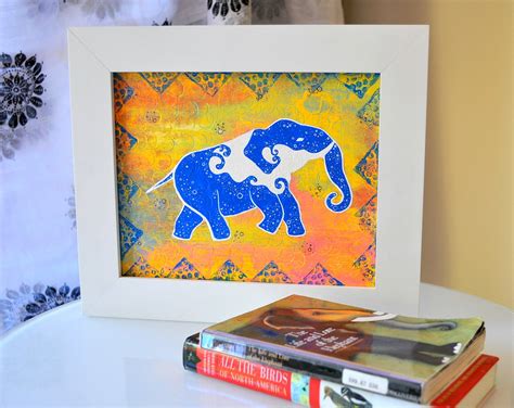 Elephant Painting, Nursery Elephant Art Print, Indian Elephant Art ...