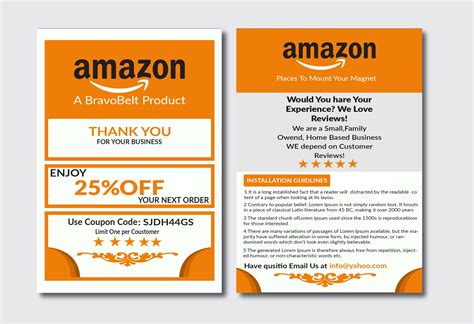 I will design amazon thank you card, product and package insert | Thank ...