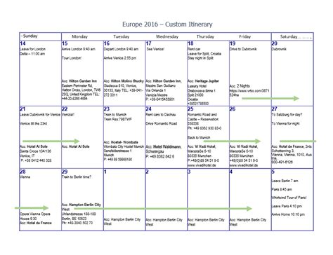 Europe Trip Planner Template