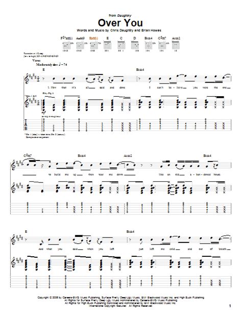 Over You by Daughtry - Guitar Tab - Guitar Instructor