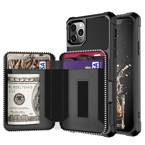 Dteck Wallet Case For iPhone 11 Pro Max, Zipper Wallet Case with Credit ...