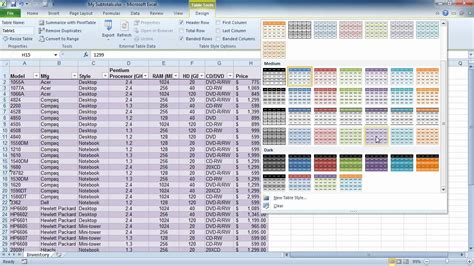 Excel 2010 - Format As Table - YouTube