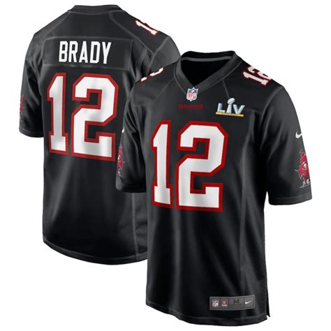 Tom Brady #12 Tampa Bay Buccaneers Black 2021 Super Bowl LV Bound Game ...