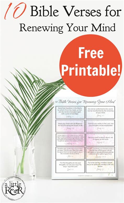 10 Bible Verses for Renewing Your Mind - FREE Printable! | Bible verses ...