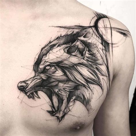 A sketch style wolf by BK | Sketch style tattoos, Tattoo sleeve designs ...