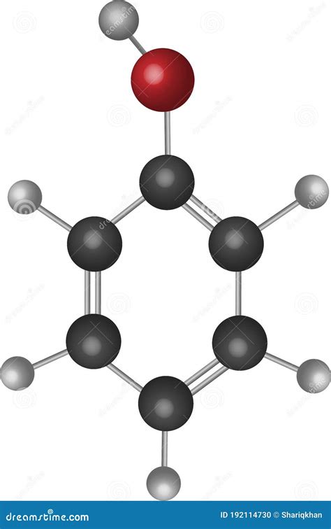 Phenol C6H5OH Molecular Structure of Organic Compound Stock Vector ...