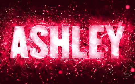 Happy Birtay Ashley pink neon lights, Ashley name, creative, Ashley ...