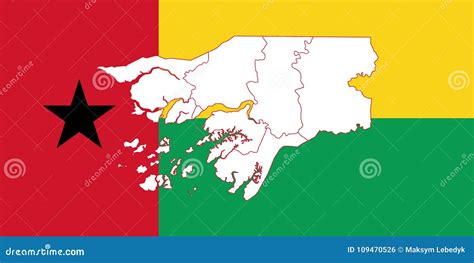 Map and Flag of Guinea-Bissau Stock Illustration - Illustration of ...